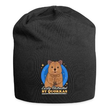 Quokka Kurzschwanzkänguru Quokkas Geschenk - Jersey-Beanie - Schwarz - Vorne
