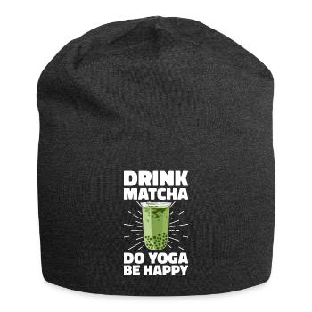 Japanischer Matcha Tee Grüntee Matcha Latte - Jersey-Beanie - Anthrazit - Vorne