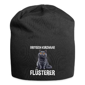BRITISCH KURZHAAR FLÜSTERER Katzenpapa Britische - Jersey-Beanie - Schwarz - Vorne