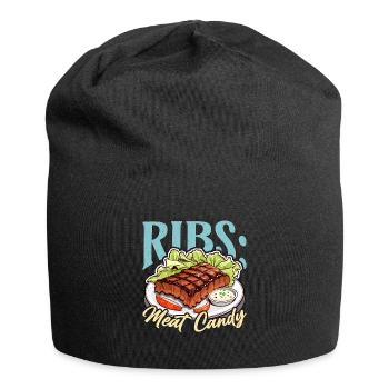 Ribs Meat Candy Grilled Meat Lover Ribs Barbecue - Jersey Beanie - black - Front