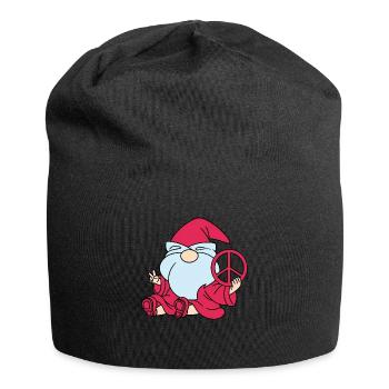 Peace Gnome Gnome Dwarves - Jersey Beanie - black - Front