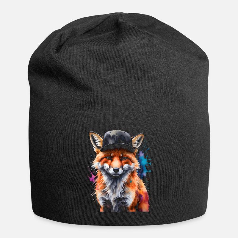 Fuchs Snapback Cap Cool Tier Design Print - Jersey-Beanie - Schwarz