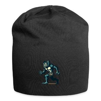 Rétro Vintage Style Halloween Loups-garous Pleine Lune - Bonnet en jersey - noir - Devant