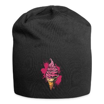 Softeis Farbkleckse - Jersey-Beanie - Schwarz - Vorne
