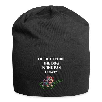 Denglish Dog in the pan crazy - Jersey-Beanie - Schwarz - Vorne