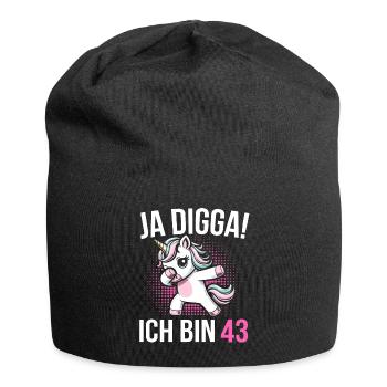 43rd Birthday Women's Unicorn Gift - Jersey Beanie - black - Front