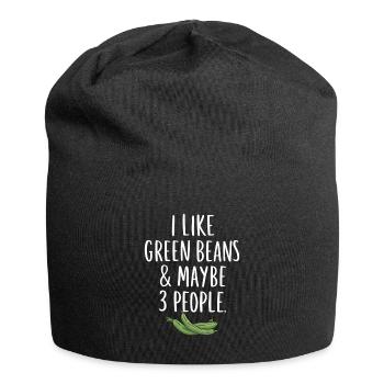 Grüne Bohnen - Jersey-Beanie - Schwarz - Vorne