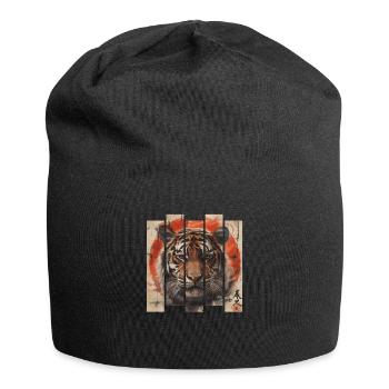80er Jahre Retro Japanischer Tiger - Jersey-Beanie - Schwarz - Vorne