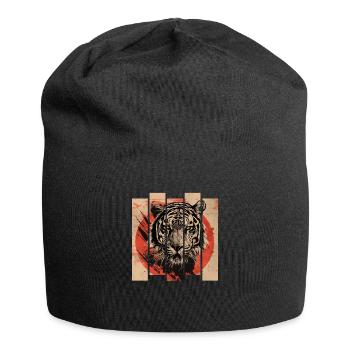 80er Jahre Retro Japanischer Tiger - Jersey-Beanie - Schwarz - Vorne