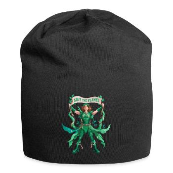 ECO WARRIOR SAVE THE PLANET - Jersey Beanie - black - Front