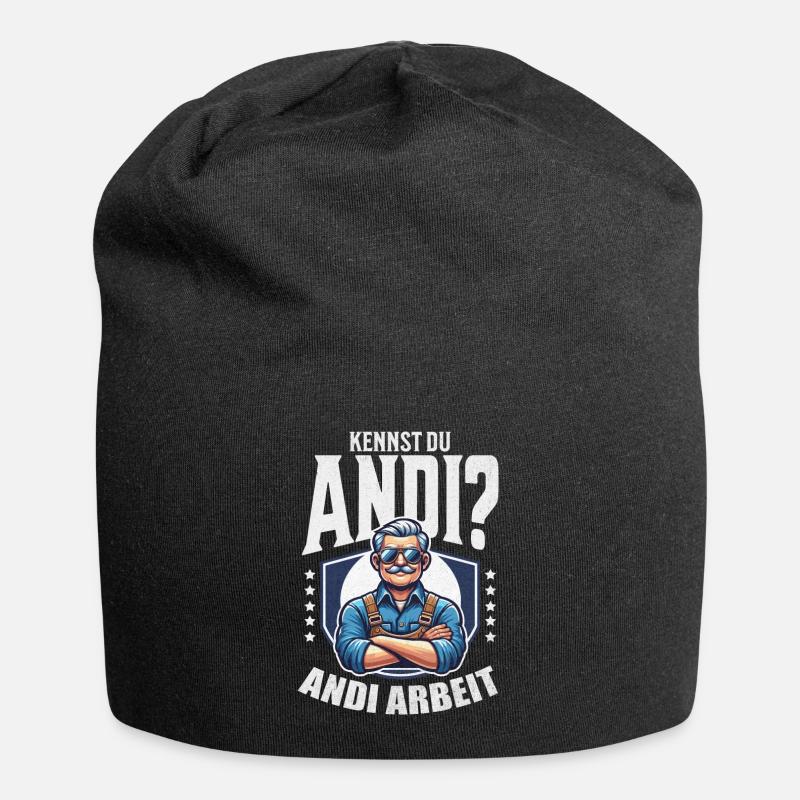 Handwerker Andi Arbeit Geschenk Sprüche Lustig - Jersey-Beanie - Schwarz