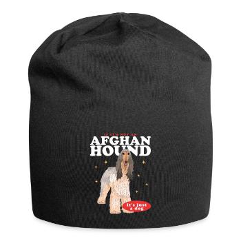 Lévrier afghan chien propriétaire cadeau - Bonnet en jersey - noir - Devant