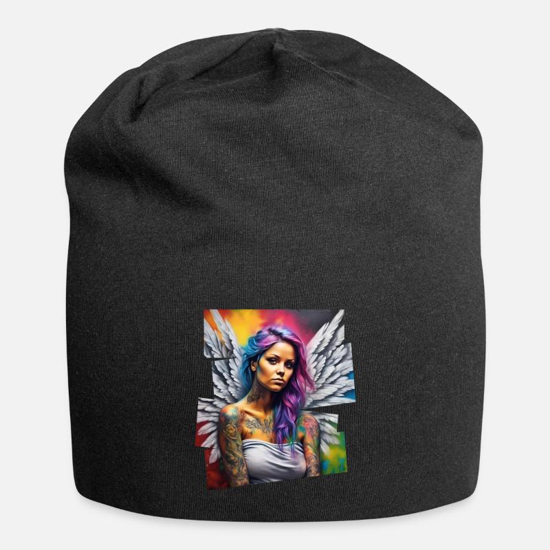 Moderner Engel. - Jersey-Beanie - Schwarz