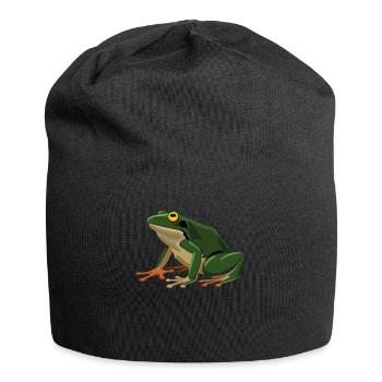 Frogs Catch Frog Hunter Frog Catcher - Jersey Beanie - black - Front