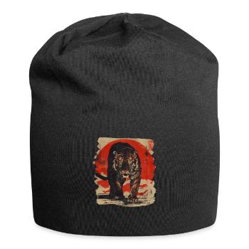80er Jahre Retro Japanischer Tiger - Jersey-Beanie - Schwarz - Vorne