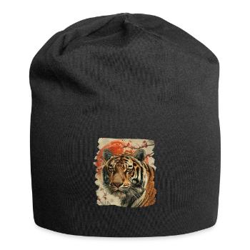 80er Jahre Retro Japanischer Tiger - Jersey-Beanie - Schwarz - Vorne