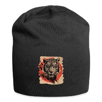 80er Jahre Retro Japanischer Tiger - Jersey-Beanie - Schwarz - Vorne