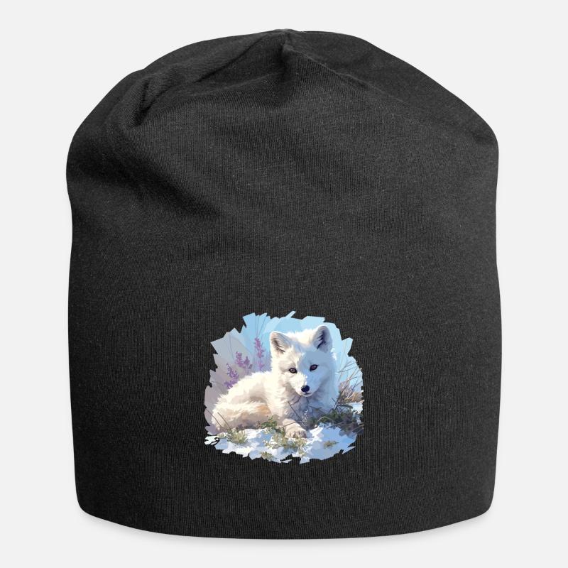Arctic Fox Polarfüchse Polarfuchs - Jersey-Beanie - Schwarz