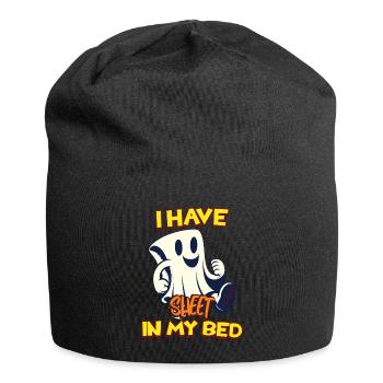Lustiger Geister Spruch there is sheet in my bed - Jersey Beanie - black - Front