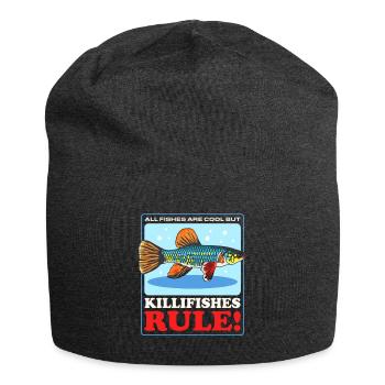 Killifish Egg-laying Toothcarp Gift - Jersey Beanie - charcoal grey - Front
