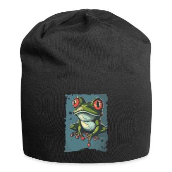 Frogs Catch Frog Hunter Frog Catcher - Jersey Beanie - black - Front