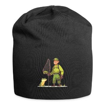 Frogs Catch Frog Hunter Frog Catcher - Jersey Beanie - black - Front