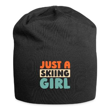 Skiing Après Ski Just A Skiing Girl - Jersey Beanie - black - Front