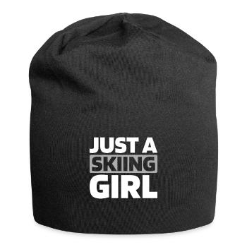 Skiing Après Ski Just A Skiing Girl - Jersey Beanie - black - Front