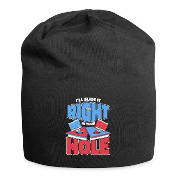Glissez-le directement dans votre trou Pouf Plateaux de jeu - Bonnet en jersey - noir - Devant