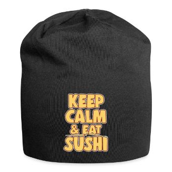 Japanese Food Lover Keep Calm & Eat Sushi - Jersey Beanie - black - Front