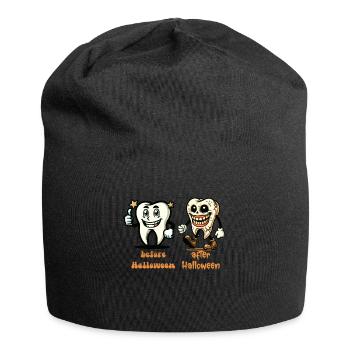 Zähne Vor Halloween Lustiger Spruch Design - Jersey-Beanie - Schwarz - Vorne
