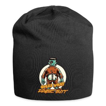 Zombie Hintern Lustiger Spruch Halloweenkostüm - Jersey-Beanie - Schwarz - Vorne