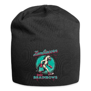 Zombie Einhorn Lustiger Halloween Spruch - Jersey-Beanie - Schwarz - Vorne