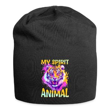 Drôle de tigre animal, mon animal spirituel - Bonnet en jersey - noir - Devant