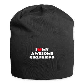 Paare Liebe Herz Freund Geschenkidee Beziehung - Jersey-Beanie - Schwarz - Vorne