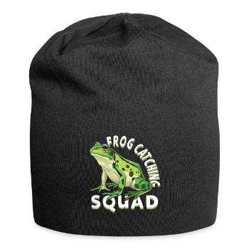 Frogs Catch Frog Hunter Frog Catcher - Jersey Beanie - black - Front