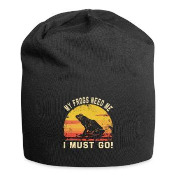 Frogs Catch Frog Hunter Frog Catcher - Jersey Beanie - black - Front