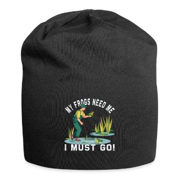 Frogs Catch Frog Hunter Frog Catcher - Jersey Beanie - black - Front