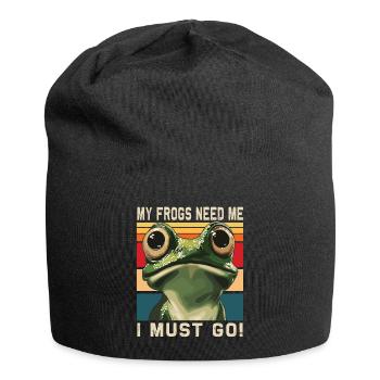 Frogs Catch Frog Hunter Frog Catcher - Jersey Beanie - black - Front
