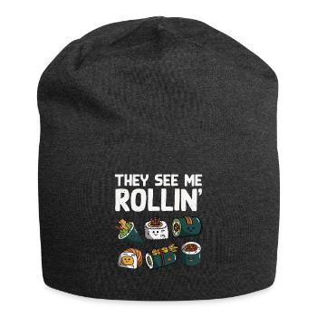 Sushi Essen Japan Nigiri Geschenk - Jersey-Beanie - Anthrazit - Vorne