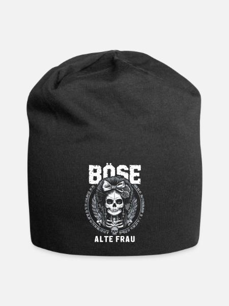 Motorrad Biker Lady Sarkasmus Böse alte Frau - Jersey-Beanie - Schwarz
