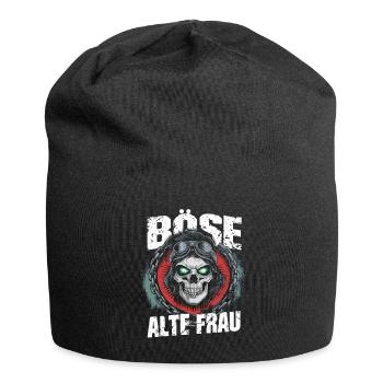 Motorrad Biker Lady Sarkasmus Böse alte Frau - Jersey-Beanie - Schwarz - Vorne