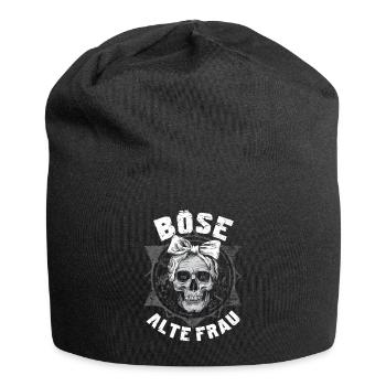 Motorrad Biker Lady Sarkasmus Böse alte Frau - Jersey-Beanie - Schwarz - Vorne