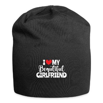 Paare Liebe Herz Freund Geschenkidee Beziehung - Jersey-Beanie - Schwarz - Vorne