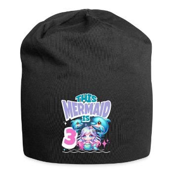 Meerjungfrau 3. Geburtstag Mädchen Kinder - Jersey-Beanie - Schwarz - Vorne