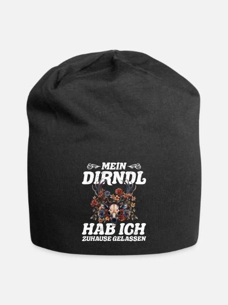 Heute ohne Dirndl Ersatz Dirndl Damen - Jersey-Beanie - Schwarz