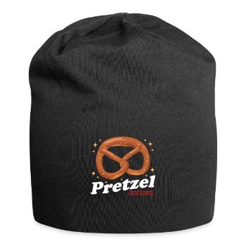 Brezel Brezeln Brezelliebhaber Geschenk - Jersey-Beanie - Schwarz - Vorne