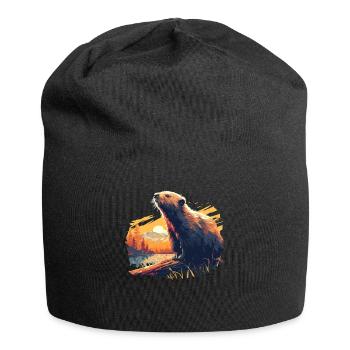 Beaver Biber - Bonnet en jersey - noir - Devant