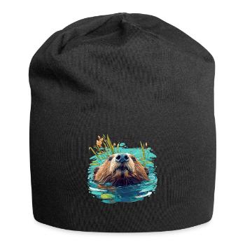 Beaver Biber - Bonnet en jersey - noir - Devant