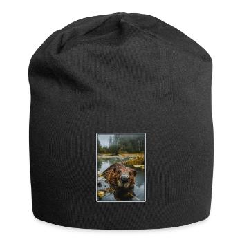 Beaver Biber - Bonnet en jersey - noir - Devant
